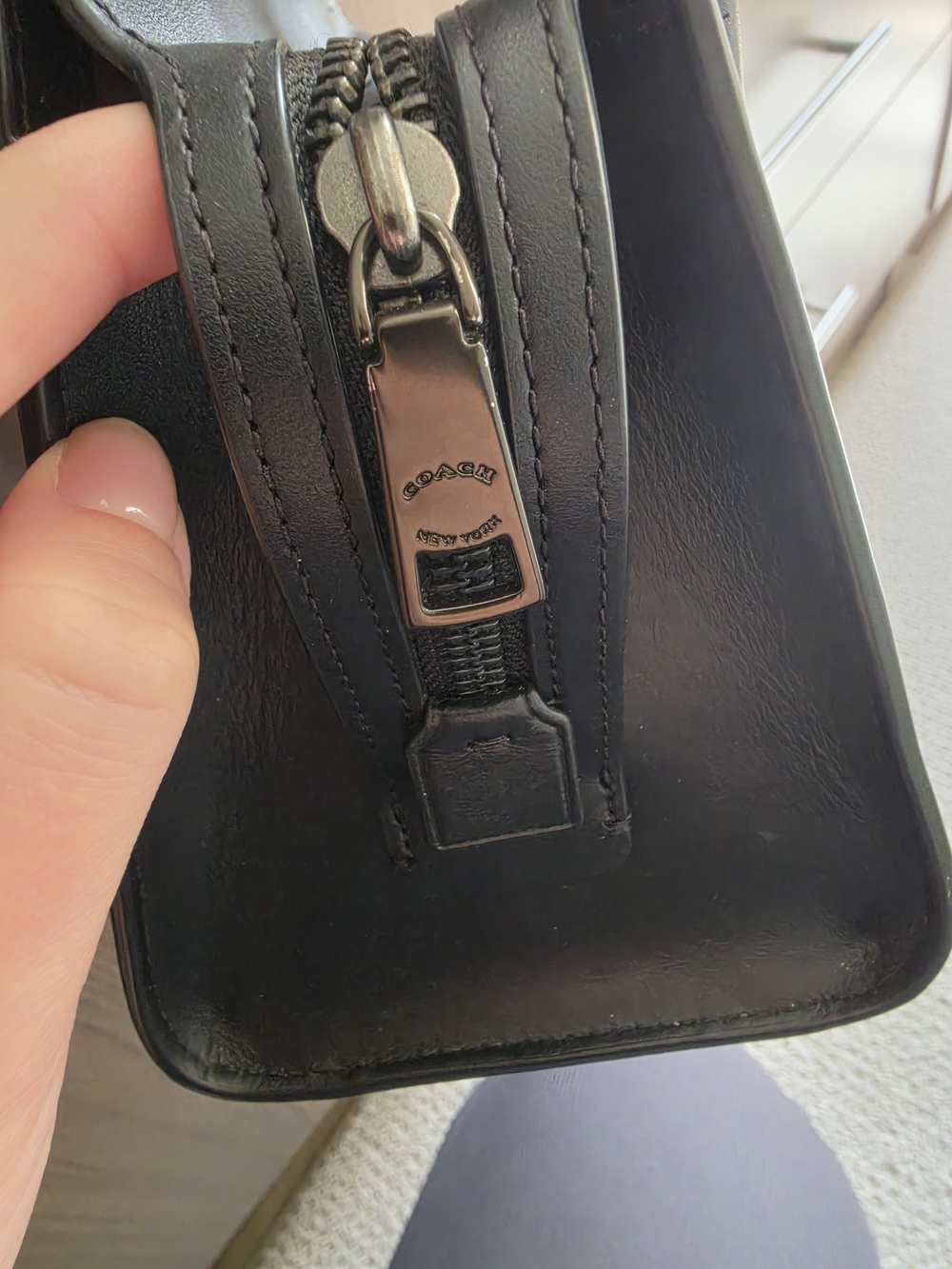 Coach Andrea Black Leather Medium Satchel - Picture 9 of 16